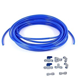 Lemoy 1/4" Quick Connect Water Purifiers Tube Fittings for RO Water Reverse Osmosis System Ball Valve+Y+L+I+T Type+5 meters 15 feet tubing hose pipe blue for RO Water Reverse Osmosis System blue