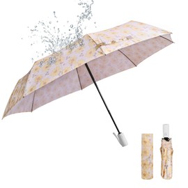 Cooloutdoors Umbrella Windproof Travel Umbrellas for Rain - Durable & Compact Umbrella, Strong Metal Frame, Windproof and Waterproof Canopy - Little daisy Print Umbrella for Travel