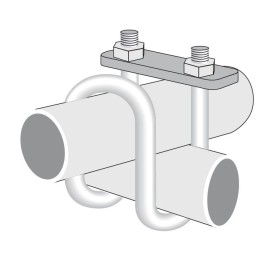 ROHN TB5125BA Double Bend U-Bolt Assembly - 5/16" - for 1-1/4" Tubing