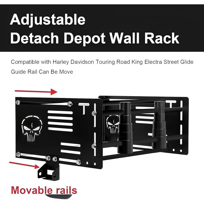 Tour Pack Wall Mount Bracket, Storage Rack for Harley Touring