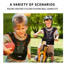 Kids Chest Protector, Dirt Bike Motorcycle Motocross Protective Armor, Youth Riding Biking Vest Jacket, Full Body Back Spine Armor Gear Guard Protection-Medium