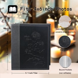 Miaikoe Small Photo Album 6x4 2 Packs, Each Pack Holds 50 Vertical Pictures, Slip in Top Loading Photo Albums Only 10x15cm for Artwork or Postcards Storage (Dark Green)