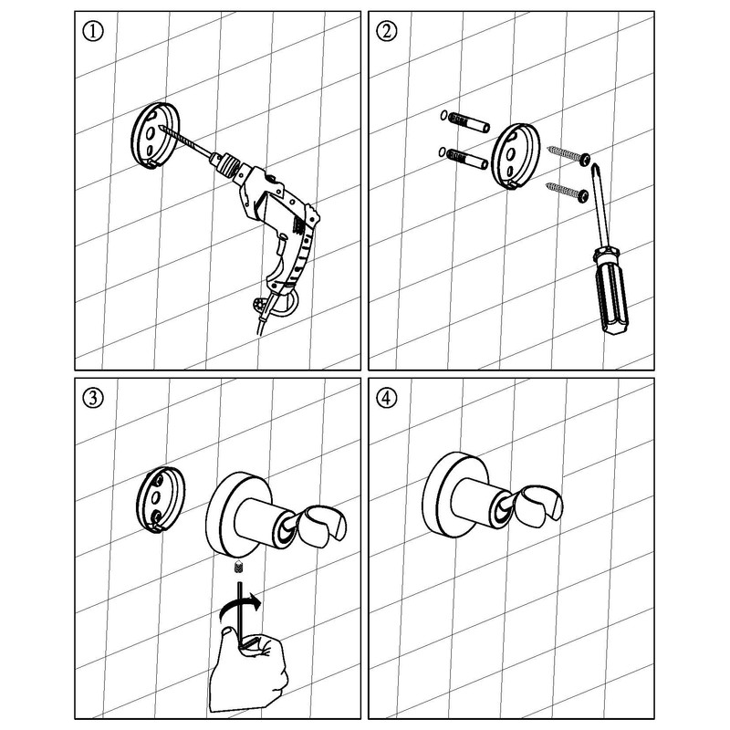 Wall Mounted All Brass Adjustable Handheld Shower Head Bracket Holder,
