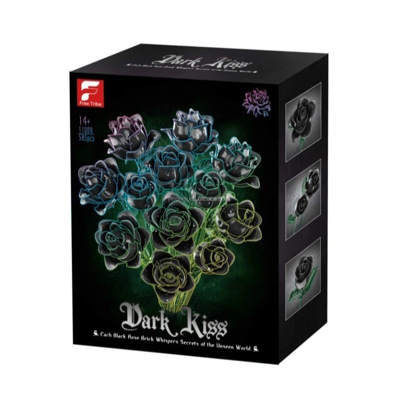 Free Tribe Black Rose Bouquet Building Set - Botanical Collection