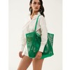 HOXIS Mesh Beach Tote Womens Shoulder Handbag, Green, Large