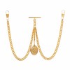 Gold Colour Double Albert Pocket Watch Chain With Locket Pendant