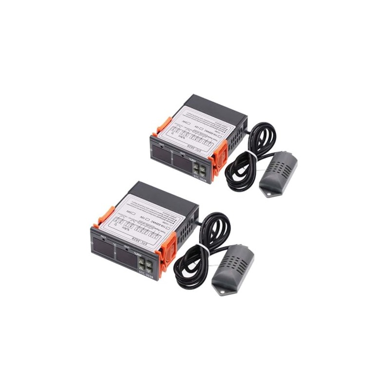 Senzooe 2PCS Intelligent Digital Display Temperature Humidity Controller (STC-3028, 220V)