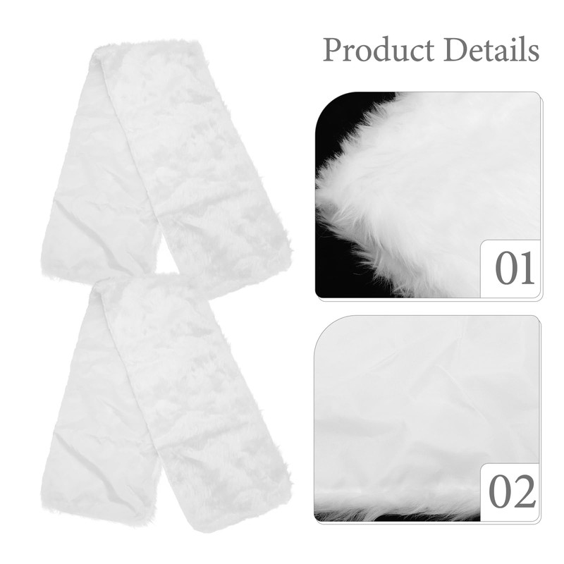 HEMOTON White Christmas Table Runner Plush Faux Fur Table Runner
