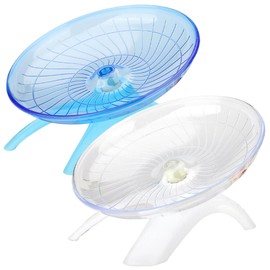 CurcKua 7Inch Silent Hamster Wheel, Non-Slip, Stable Exercise Wheel for Dwarf Hamsters, Gerbil, Rat, Small Animals, White, Indoor