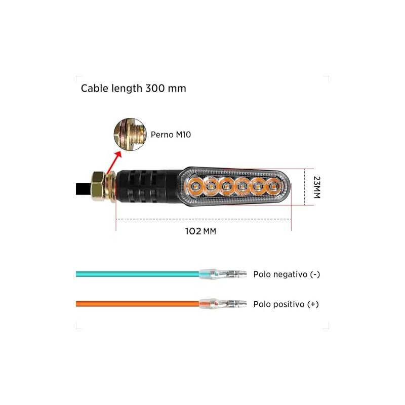 evermotor LED Indicator Motorcycle, 12 V 2.4 W, Pack of