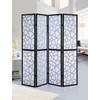 Roundhill Furniture Giyano 4 Panel Screen Room Divider, Gold