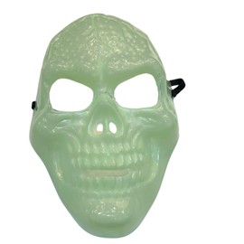 Máscara de Calavera Fluorescente, Verde Menta, Plástico, Brilla en la Oscuridad, para Disfraz de Halloween, Fiestas de Terror, para Adultos y Niños