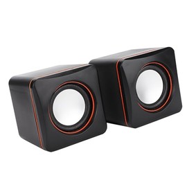 Mini Cube USB Stereo Desktop Speaker 3.5mm Jack Wired Speaker for Desktop Laptop PC Computer (Binaural)