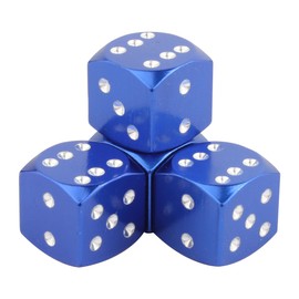 TOMALL Tire Valve Caps Dust Caps Dice Style Wheel Tire Valve Stem Caps Chrom Blue Aluminum Alloy
