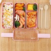 Mejiwasmi Portable Bento Box, 3-layers Lunch Box, 900ML Wheat Straw