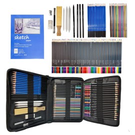 84 Piezas Kit de Lápices de Dibujo, Kit Profesional de Dibujo y Bocetos, Incluye Lápices de Bocetos, Lápices de Colores, Herramientas de Bocetos, Cuadernos de Dibujo y Caja de Embalaje.