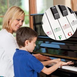 Piano Keyboard Stickers, 88/61/54/49/37 Keys, Bold Large Letters Piano Keyboard Labels, Removable, Multicolored, Keyboard Stickers for Beginners, Gift for Musician Friends, Teachers, Kids (Colorful-1)