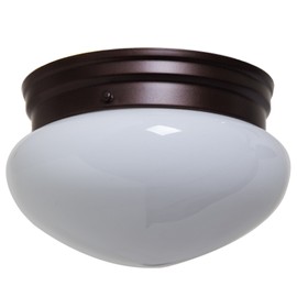 Boston Harbor F13BB01-6854-ORB 3372018 Dimmable Round Ceiling Light Fixture, (1) 60/13 W Medium A19/Cfl Lamp, Bronze