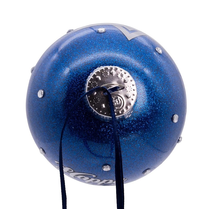 Kurt Adler 80mm Glass Happy Hanukkah Blue Ball Ornament