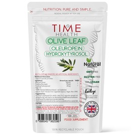 Olive Leaf Extract - Maximum Strength - High in Oleuropein - Spanish Source - UK Made - Zero Additives - Pullulan (120 Capsule Pouch)