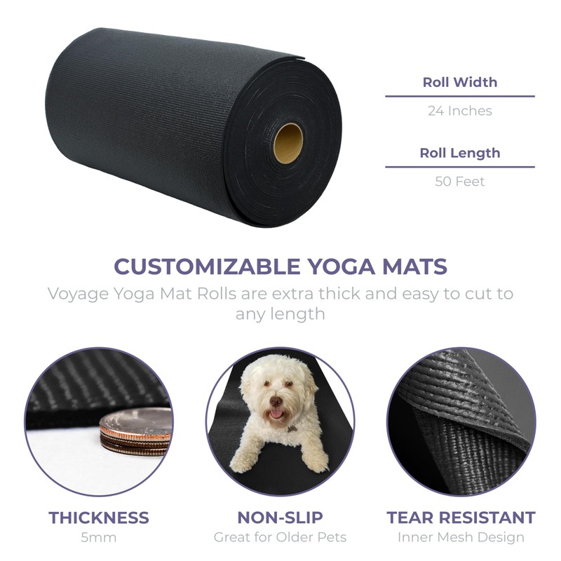 Sunshine Yoga Voyage Yoga Mat Roll, 24in x 50ft Exercise
