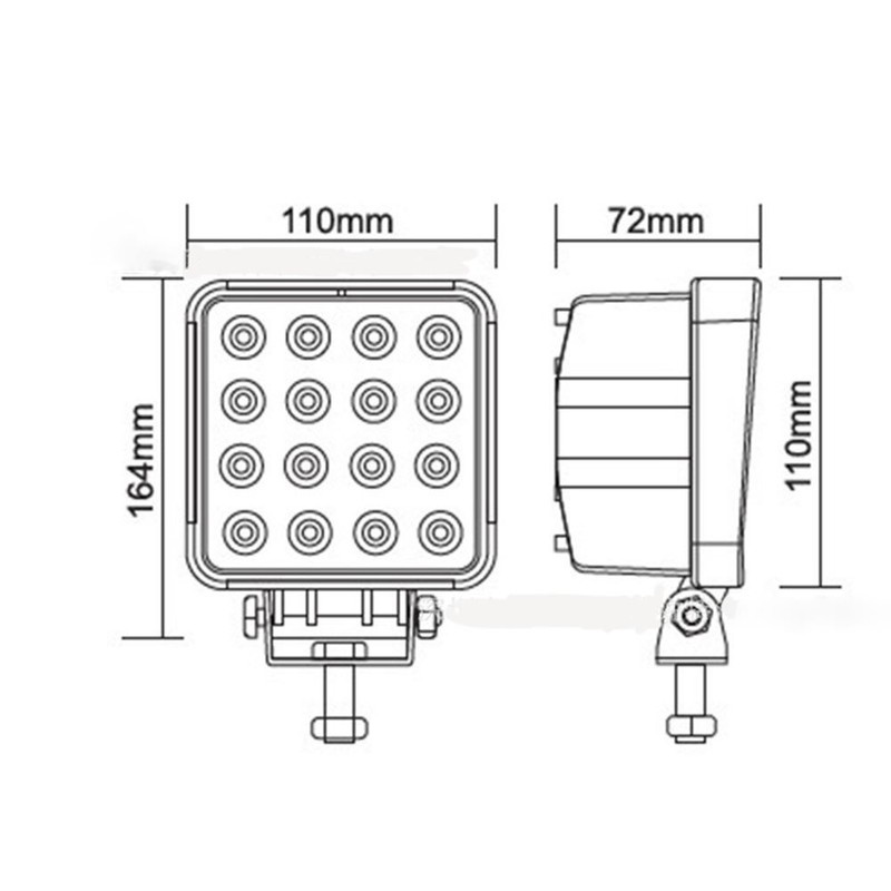 POOPEE LED Work Light, 24 V, 12 V, Wide Angle,