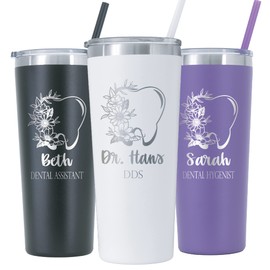 AVITO Stainless Steel 22 oz Vacuum Insulated Travel Mug - Laser Engraved Dental Tumbler