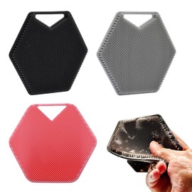 TUONYIS Silikon-Körperbürste, Duschbürste, Handbrause, Badebürste, Hautbürste, Körpermassagewerkzeug, Badezubehör für Männer und Frauen, 3 Farben (Schwarz, Rosa, Grau), 3 Stück