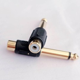 Mirhua Phone Adapter Plug 6.35mm Male to RCA Female Converter Adapter Gold Plated Audio Adapter Plug Connector Audio Plug 2pcs