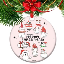 Cat Christmas Ornament 2024, Pet Lover, Cat Christmas Tree Hanging Decoration Festive Novelty Ornament Xmas Gift