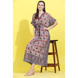 FASHIENT Kaftan Dresses for Women Plus Size Caftans Long Cover Up Maxi Beach Dress Loungewear Free Size (Grey, One Size)