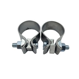 1 Pair 2pcs SHLPDFM 2" Stainless Steel T409 Narrow Band Exhaust Clamp Lap Joint Universal for The Catback Muffler Downpipe