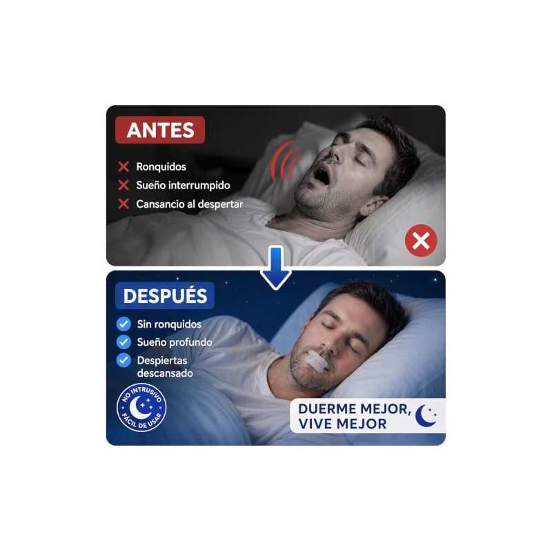 Tiras Antirronquidos para Dormir Cinta para Boca, 90 Unidades
