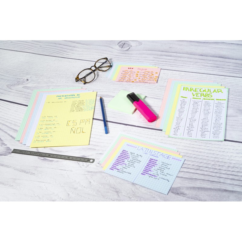 Exacompta 13209E Pack of 100 Premium Index Cards Squared DIN