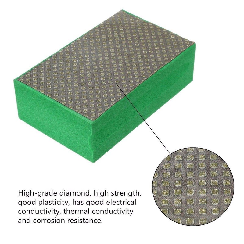 BE-TOOL Diamond Hand Pads 3000 Grit Foam Sanding Pads Electroplated