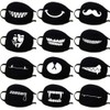 Cotton Mask, Reusable Black Daily Anti-Dust Mouth Cover with Funny