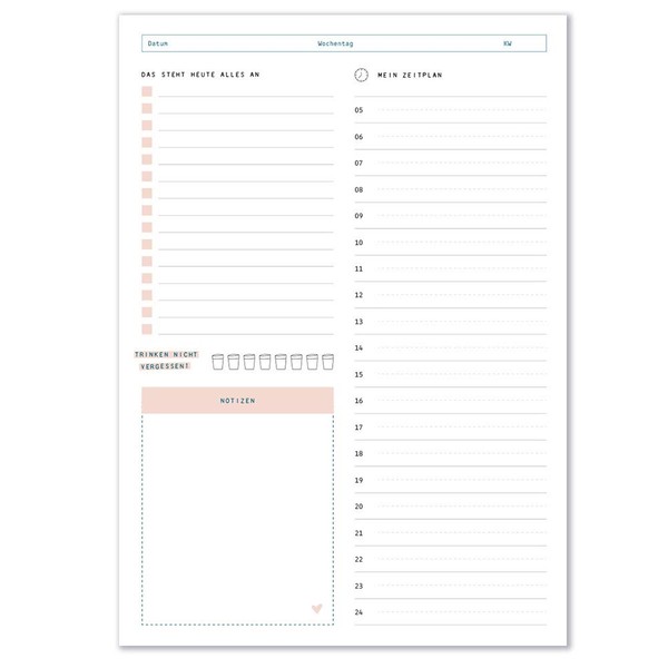 Odernichtoderdoch Notepad "Schedule" A4 - Schedule Planner in Beautiful Design