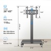 Mobile TV Cart Rolling TV Stand for 26 to 65