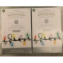 Wondershop 2X Wondershop 60 LED Faceted C6 Christmas String Lights Twinkling Multicolor B5