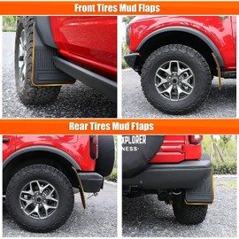 Mud Flaps for Ford Bronco 2021 2022 2023 2024 Front and Rear Mud Flaps Splash Guards for Bronco 2/4 Door