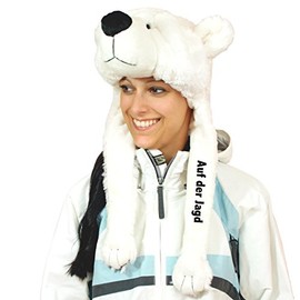 Geschenke mit Namen Plush Hat Polar Bear Hunting One Size Fits All Adults Cuddly Soft
