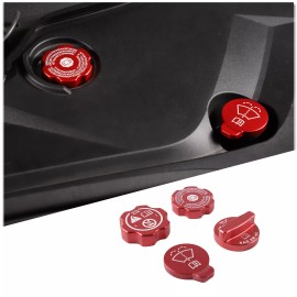 carcartrim-2022 Red Alloy Engine Oil Cap Radiator water Tank Cap Trim For Corvette C8 20-24 US