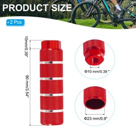 PATIKIL Aluminum Alloy Stripe Bike Pegs Fit 3/8 inch Axles, 2 Pack Anti-Skid Lead Foot Bicycle Pegs Back Seat Stands for BMX Mountain Bike Cycling Rear Stunt Pegs, Red