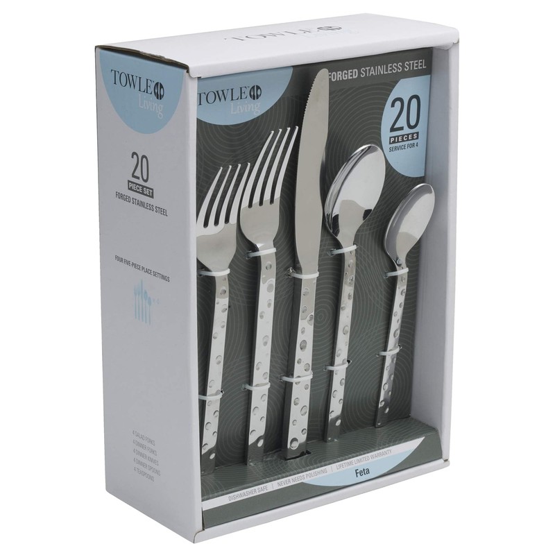 Towle Living Feta Forged 20-Piece Flatware Set - Stainless Steel