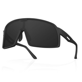 MAXJULI Youth Kids Polarized Sunglasses for Boys and Girls,Windproof Outdoor Baseball Sports Cycling UV400 Protection Sun Glasses 7707(Matte Black/Grey