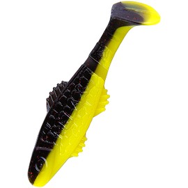 Relax Clonay L277 L277 Rubber Fish Bass Zander Lure Set of 4 Yellow Black