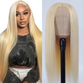 Blonde Wig 13 x 4 Lace Front Wig 100% Virgin Hair Pre Plucked With Baby Hair 130% Density Glueless Lace Wig Natural Hairline 9a Grade Straight 613 Wig 18 Inches