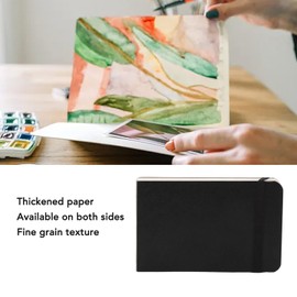 Watercolor Sketchbook, Portable Pocket Travel Diary Book 300GSM 30 Sheets 14 X 9cm, Ideal for Landscapes, Perfect Travel Companion, Versatile Use, for Outdoor Sketching (Black)
