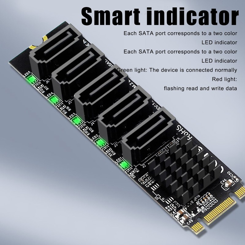 Convert Adapter Card M.2 NGFF BKEY SATA to 5 Port
