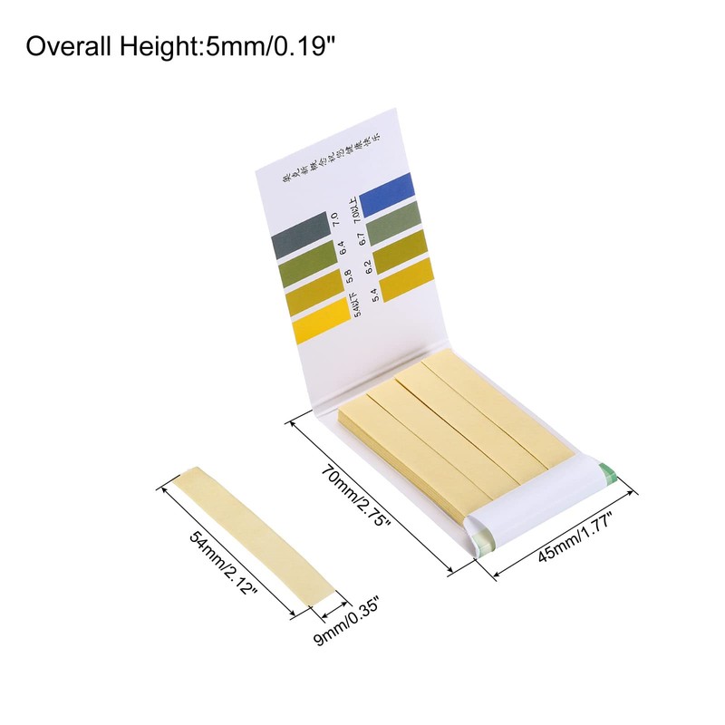 PATIKIL 2pcs PH Test Strips 5.4-7.0, 80 Indicator Papers, Litmus